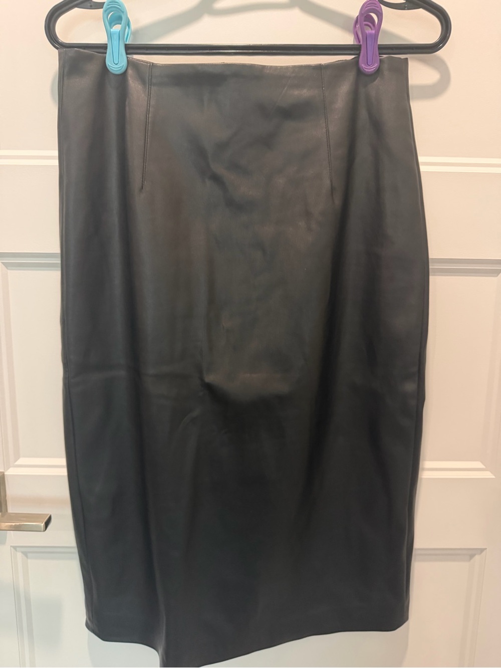 RW&CO. Black Faux Leather Pencil Skirt